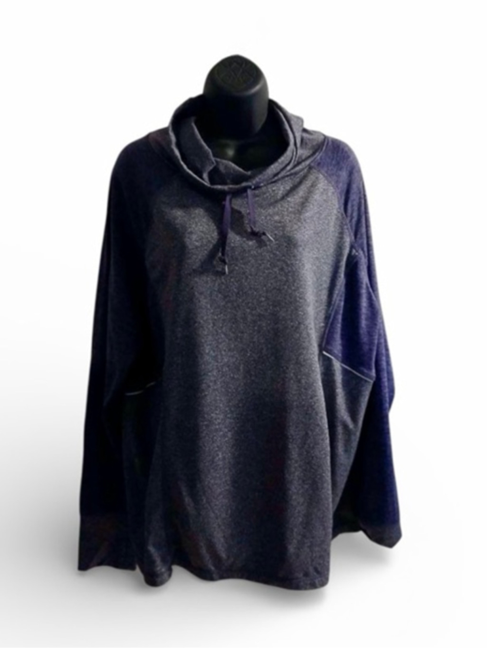 Avia Women's Purple and Gray Heathered Pullover Hoodie - Size XXL - INV463 A8
